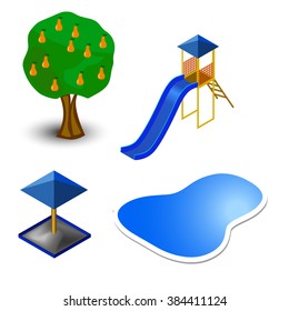 Playground and pear  Vector Illustration