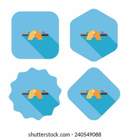 Playground Seesaw flat icon with long shadow