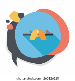 Playground Seesaw flat icon with long shadow