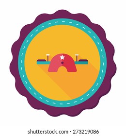 Playground Seesaw flat icon with long shadow