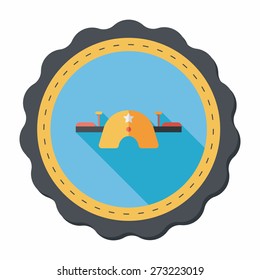 Playground Seesaw flat icon with long shadow