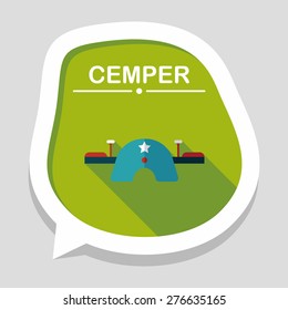 Playground Seesaw flat icon with long shadow