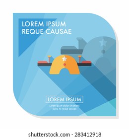 Playground Seesaw flat icon with long shadow