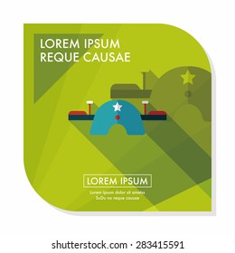 Playground Seesaw flat icon with long shadow