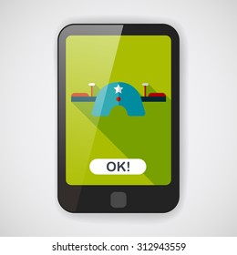 Playground Seesaw flat icon with long shadow