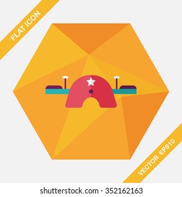 Playground Seesaw flat icon with long shadow