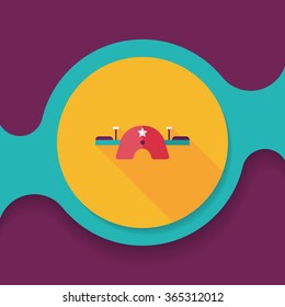 Playground Seesaw flat icon with long shadow