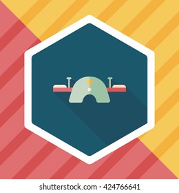 Playground Seesaw flat icon with long shadow
