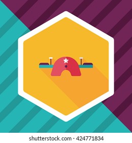 Playground Seesaw flat icon with long shadow