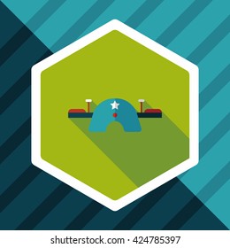 Playground Seesaw flat icon with long shadow