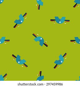 Playground Seesaw flat icon seamless pattern background