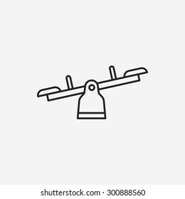 Playground Seesaw Line Icon