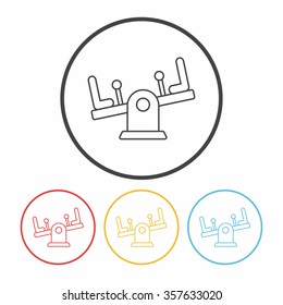 playground seesaw line icon