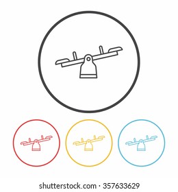 playground seesaw line icon