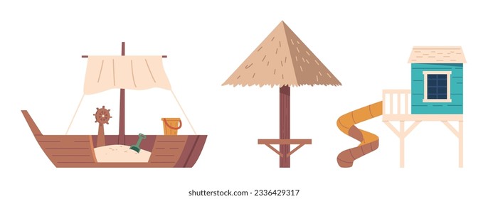 Playground Shells, Durable Structures That Provide Children With A Safe And Stimulating Play Environment, Vector