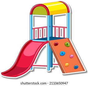 Playground slide cartoon sticker illustration