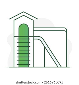 Playground Slide Icon. Activity-based illustration for lifestyle, home, or outdoor task contexts