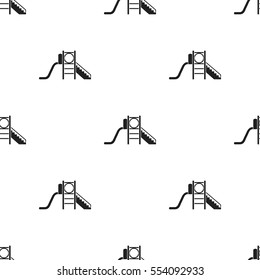Playground slide icon in black style isolated on white background. Play garden pattern stock vector illustration.
