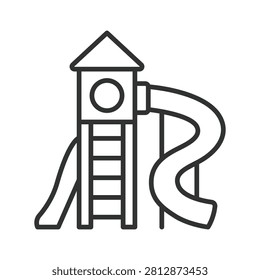 Playground slide icon in line design. Playground, slide, kids, play, park, children, fun on white background vector. Playground slide editable stroke icon