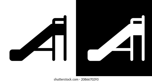 Playground Slide. Icon in White and Black Version.