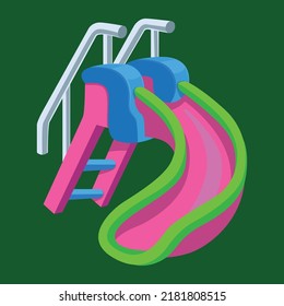 Playground slide kids vector cartoon 
