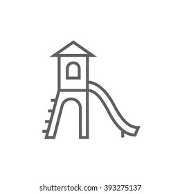 Playground With Slide Line Icon.