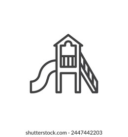 Playground slide line icon. linear style sign for mobile concept and web design. Playground slide outline vector icon. Symbol, logo illustration. Vector graphics