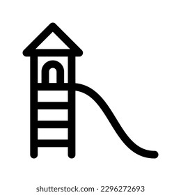Playground slide outline icon. Vector graphics