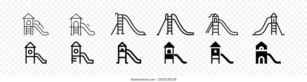 Playground slide, Slider icon, kids playground equipment icon. Playground slide Children's slide, Kids playground Children's town with slide icon