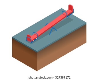 Playground slide theme elements. Flat 3d isometric high quality playground icon set. 