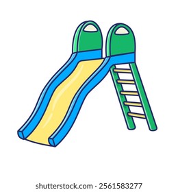 Playground Slide Vector Illustration. Vector illustration of a playground slide. Ideal for park designs, school illustrations.