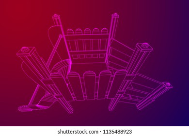 Playground slide wireframe low poly mesh construction. Vector illustration