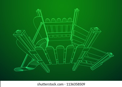 Playground slide wireframe low poly mesh construction. Vector illustration