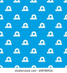 Playground slider water tube pattern repeat seamless in blue color for any design. Vector geometric illustration