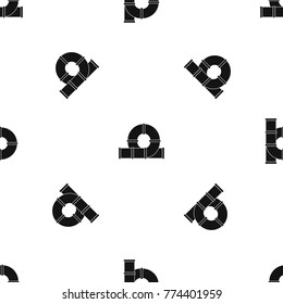 Playground slider water tube pattern repeat seamless in black color for any design. Vector geometric illustration