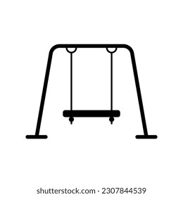 Playground swing flat ison isolated on white background. Vector illustration