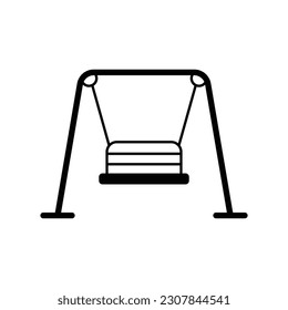 Playground swing flat ison isolated on white background. Vector illustration