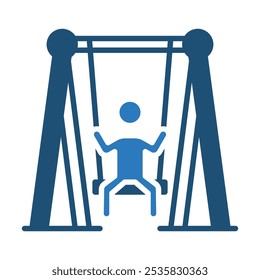 Playground Swing icono línea Ilustración vectorial