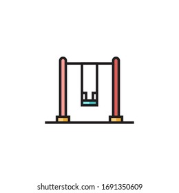 playground swing icon vector illustration. playground swing icon filled outline style design