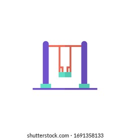 playground swing icon vector illustration. playground swing icon flat style design