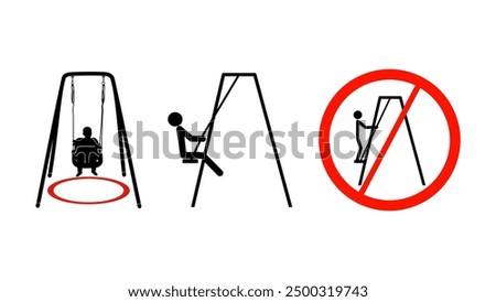 Playground Swing Rules, black and red isolated silhouette
