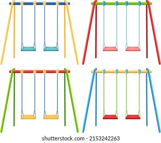 Playground swings on white background illustration