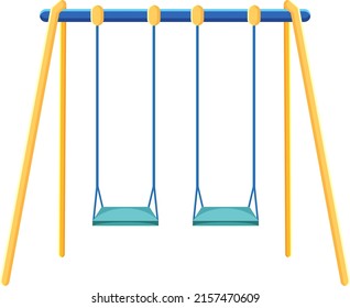 Playground swings on white background illustration