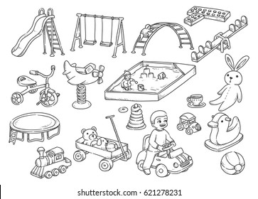 Playground toy doodle isolated on white background