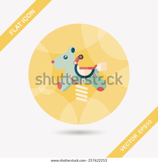 playground toy
horse  flat icon with long
shadow