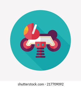 playground toy motor  flat icon with long shadowplayground toy motor  flat icon with long shadow