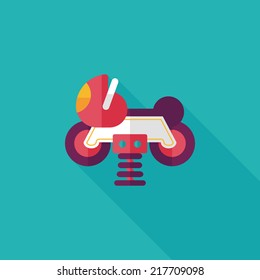 playground toy motor  flat icon with long shadowplayground toy motor  flat icon with long shadow