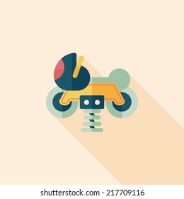 playground toy motor  flat icon with long shadowplayground toy motor  flat icon with long shadow