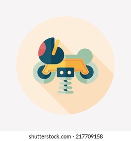 playground toy motor  flat icon with long shadowplayground toy motor  flat icon with long shadow