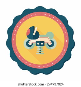 playground toy motor  flat icon with long shadow